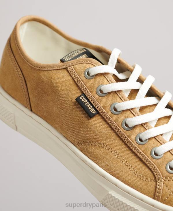 Superdry femmes baskets basses vintage végétaliennes en faux vulc D64Z4347 chaussures beige