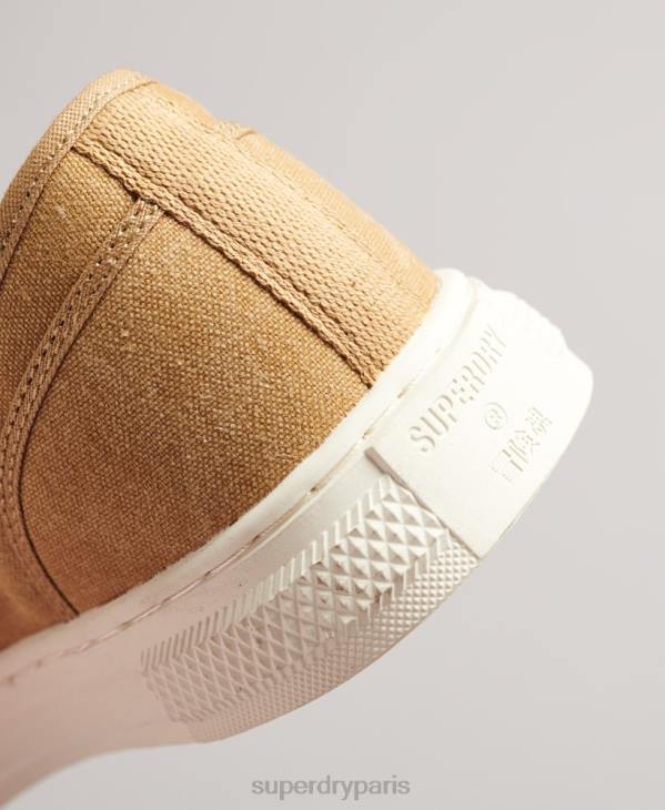 Superdry femmes baskets basses vintage végétaliennes en faux vulc D64Z4347 chaussures beige