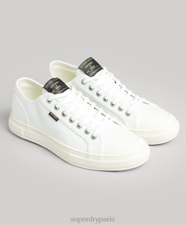 Superdry femmes baskets basses vintage végétaliennes en faux vulc D64Z4364 chaussures crème