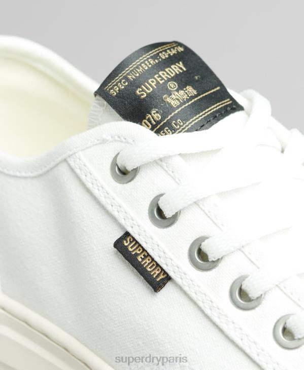 Superdry femmes baskets basses vintage végétaliennes en faux vulc D64Z4364 chaussures crème
