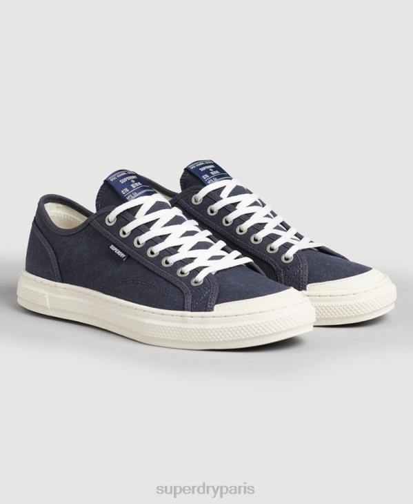 Superdry femmes baskets basses vintage végétaliennes en faux vulc D64Z4420 chaussures marine