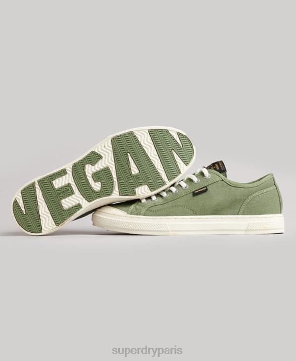 Superdry femmes baskets basses vintage végétaliennes en faux vulc D64Z4423 chaussures vert