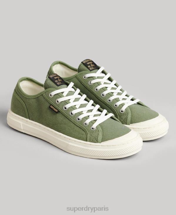Superdry femmes baskets basses vintage végétaliennes en faux vulc D64Z4423 chaussures vert