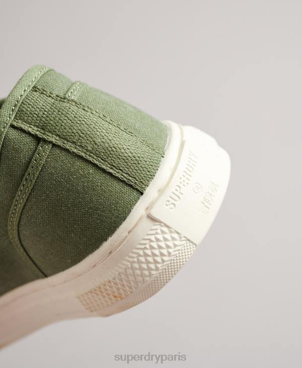 Superdry femmes baskets basses vintage végétaliennes en faux vulc D64Z4423 chaussures vert