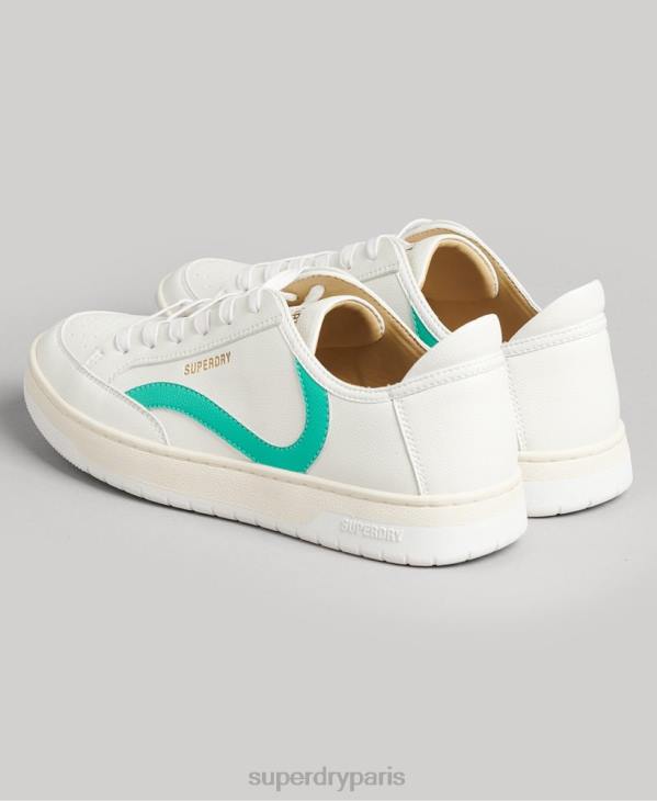 Superdry femmes baskets basses vintage vegan basket D64Z4363 chaussures blanc