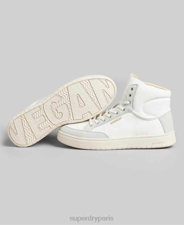 Superdry femmes baskets montantes vegan premium vintage D64Z4355 chaussures blanc