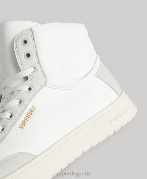 Superdry femmes baskets montantes vegan premium vintage D64Z4355 chaussures blanc