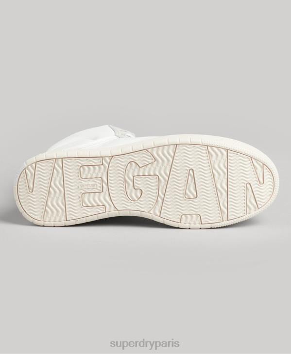 Superdry femmes baskets montantes vegan premium vintage D64Z4355 chaussures blanc