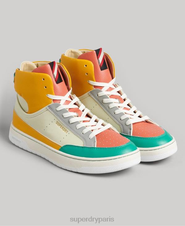 Superdry femmes baskets montantes vintage vegan basket D64Z4350 chaussures jaune