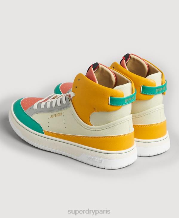 Superdry femmes baskets montantes vintage vegan basket D64Z4350 chaussures jaune