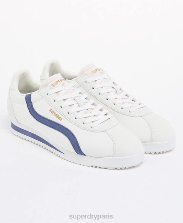 Superdry femmes chaussures de course rétro végétaliennes D64Z4418 chaussures bleu