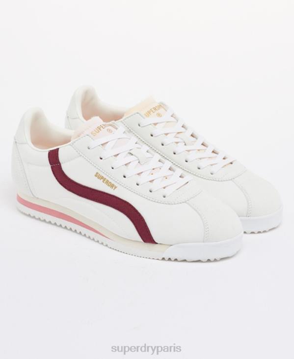 Superdry femmes chaussures de course rétro végétaliennes D64Z4426 chaussures rouge