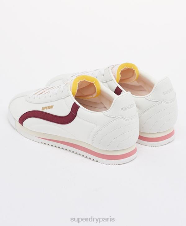 Superdry femmes chaussures de course rétro végétaliennes D64Z4426 chaussures rouge