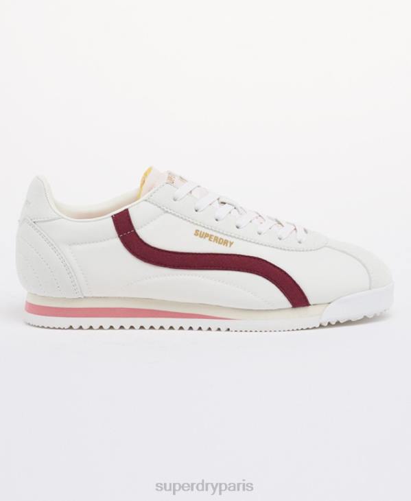 Superdry femmes chaussures de course rétro végétaliennes D64Z4426 chaussures rouge