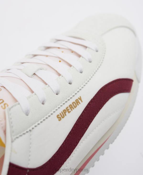 Superdry femmes chaussures de course rétro végétaliennes D64Z4426 chaussures rouge