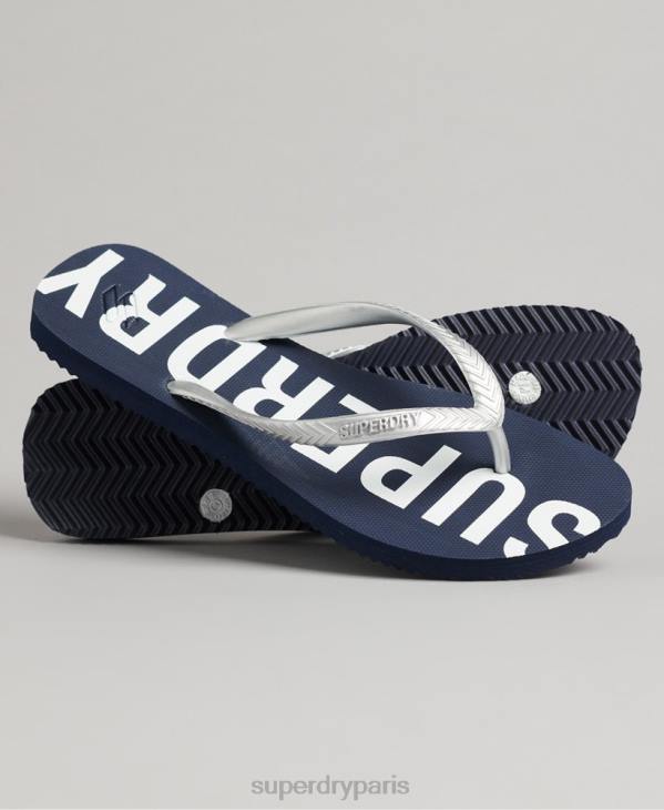 Superdry femmes code essentiel tongs D64Z4412 chaussures marine