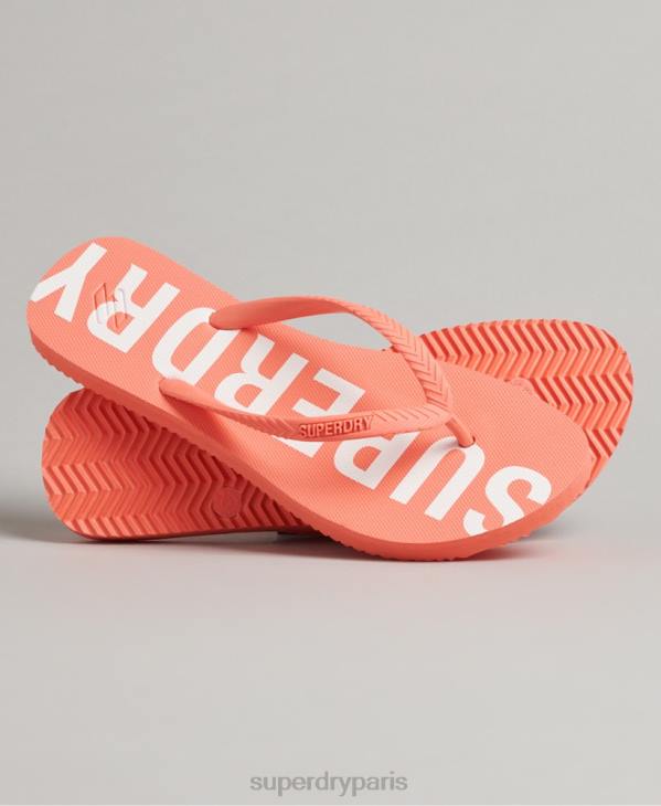 Superdry femmes code essentiel tongs D64Z4416 chaussures corail
