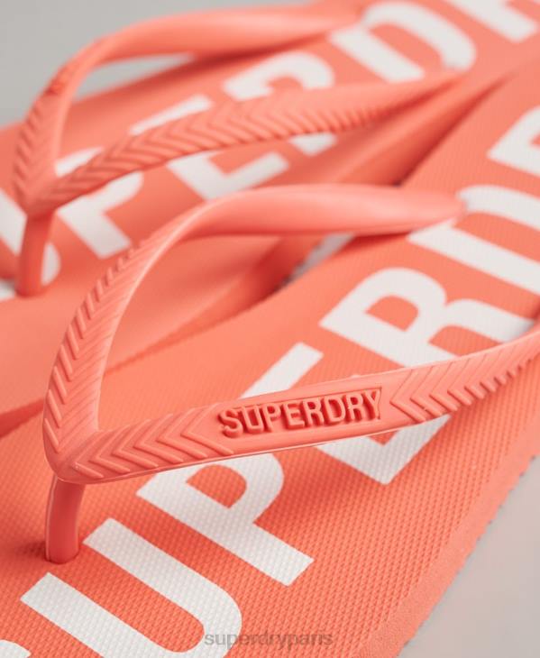 Superdry femmes code essentiel tongs D64Z4416 chaussures corail