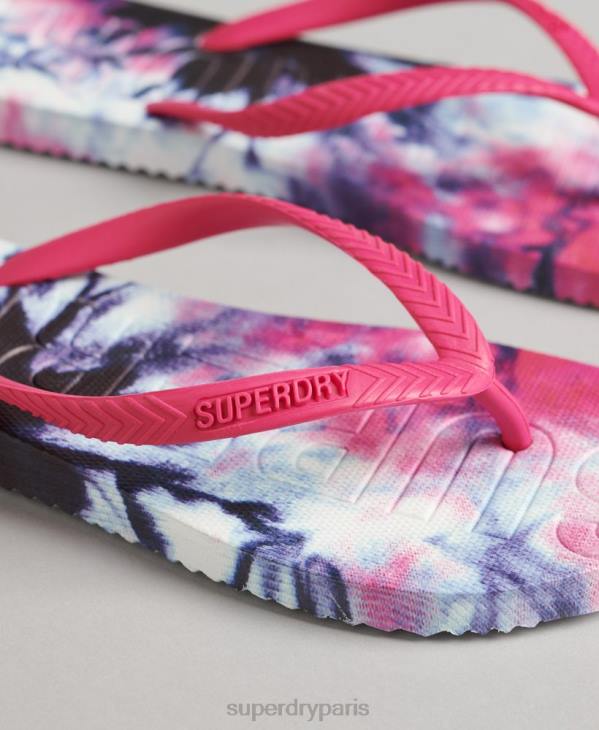Superdry femmes code tongs tie-dye D64Z6681 chaussures rose