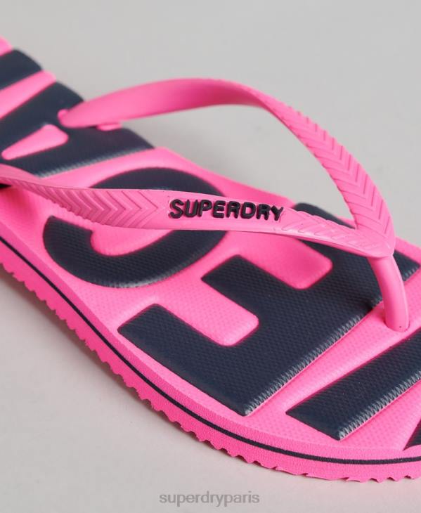Superdry femmes tongs classiques végétaliennes vintage D64Z4396 chaussures rose