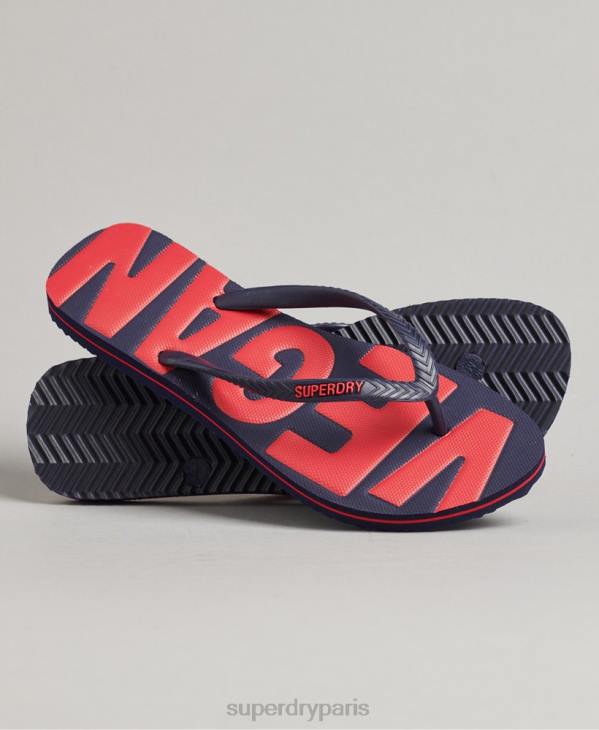 Superdry femmes tongs classiques végétaliennes vintage D64Z4398 chaussures marine