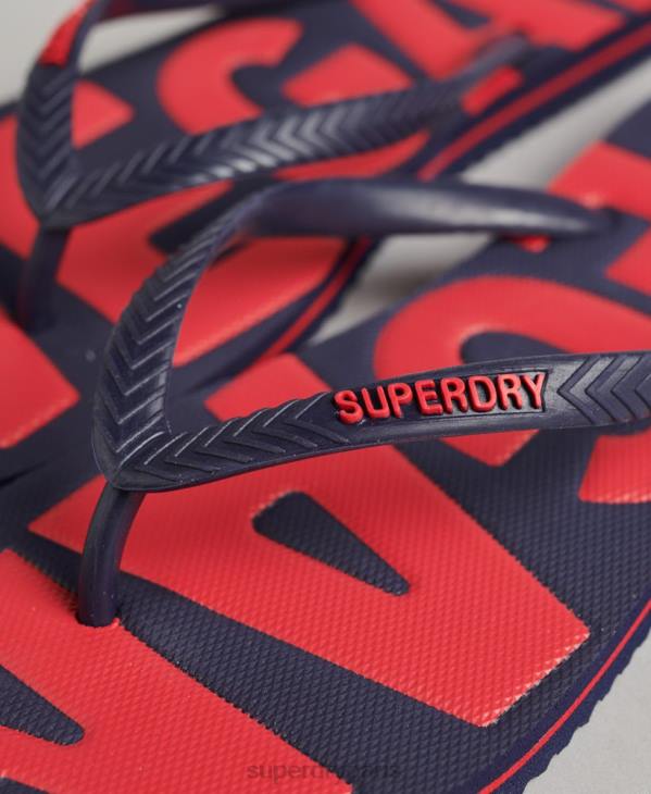 Superdry femmes tongs classiques végétaliennes vintage D64Z4398 chaussures marine