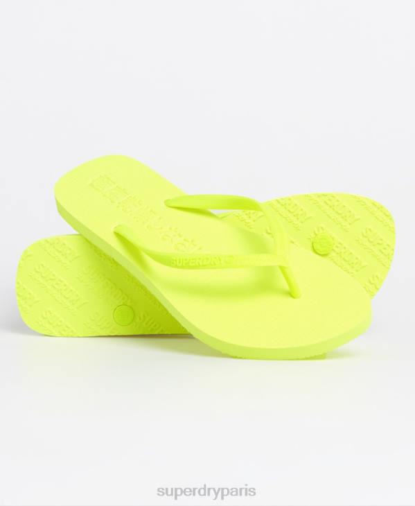 Superdry femmes tongs fluro super élégantes D64Z6689 chaussures jaune