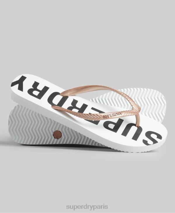 Superdry femmes tongs sport code core D64Z4371 chaussures blanc
