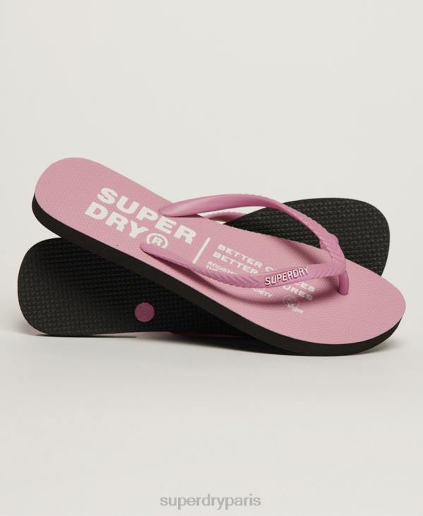 Superdry femmes tongs végétaliennes D64Z2002 chaussures rose