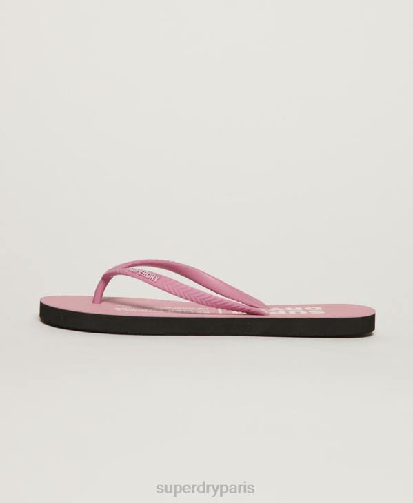 Superdry femmes tongs végétaliennes D64Z2002 chaussures rose