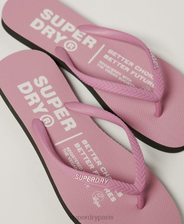 Superdry femmes tongs végétaliennes D64Z2002 chaussures rose