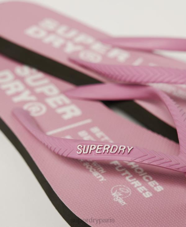 Superdry femmes tongs végétaliennes D64Z2002 chaussures rose