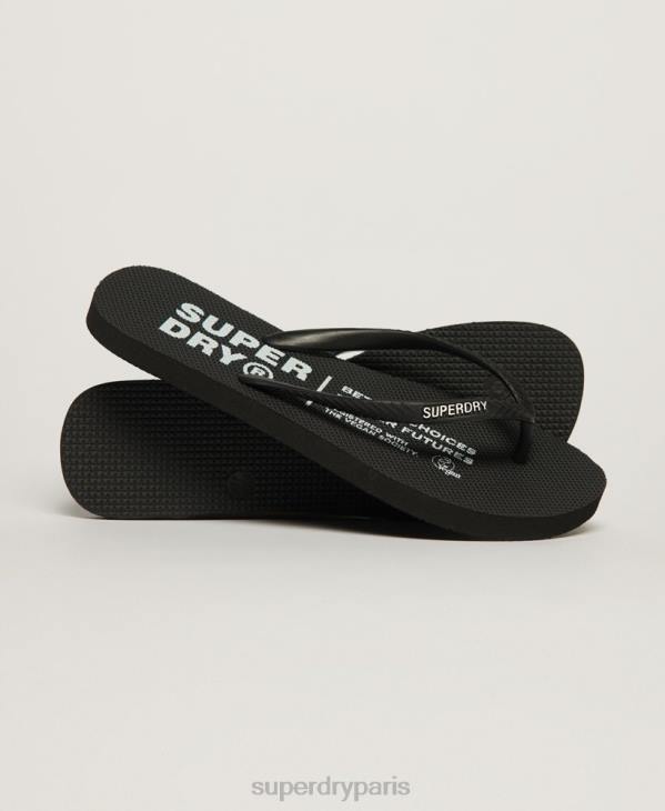 Superdry femmes tongs végétaliennes D64Z2159 chaussures noir