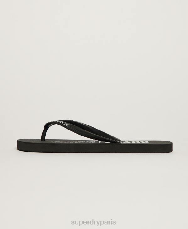 Superdry femmes tongs végétaliennes D64Z2159 chaussures noir
