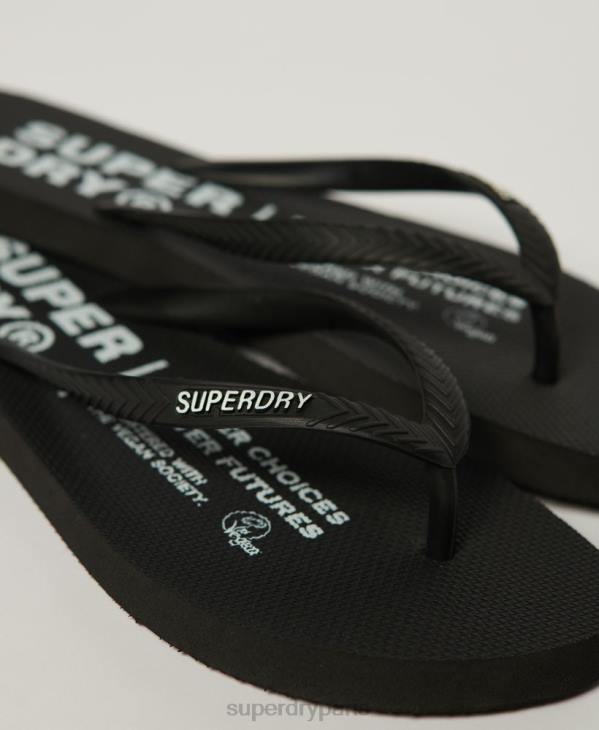 Superdry femmes tongs végétaliennes D64Z2159 chaussures noir