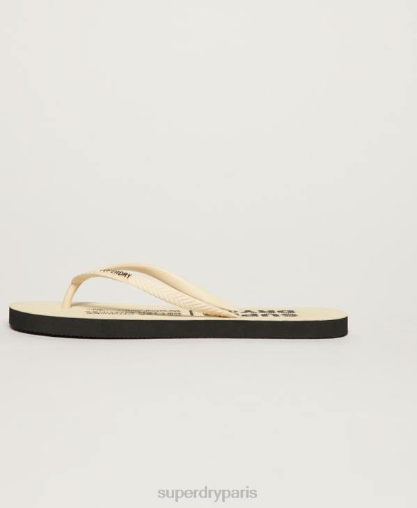 Superdry femmes tongs végétaliennes D64Z4351 chaussures crème