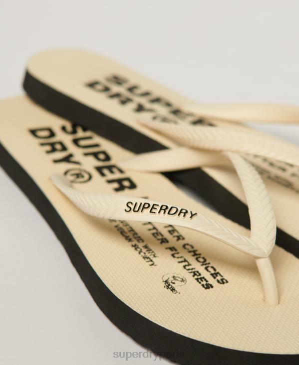 Superdry femmes tongs végétaliennes D64Z4351 chaussures crème