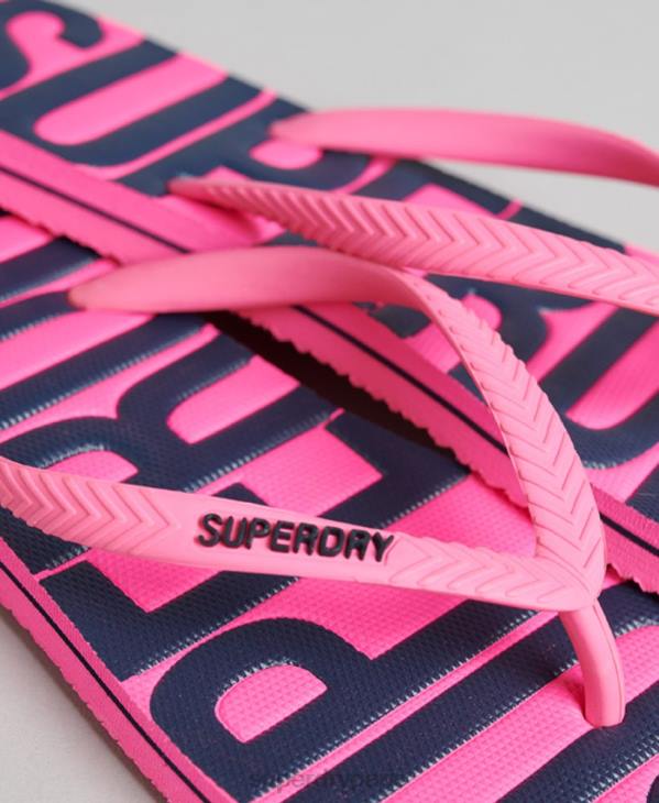 Superdry femmes tongs végétaliennes vintage D64Z4373 chaussures rose