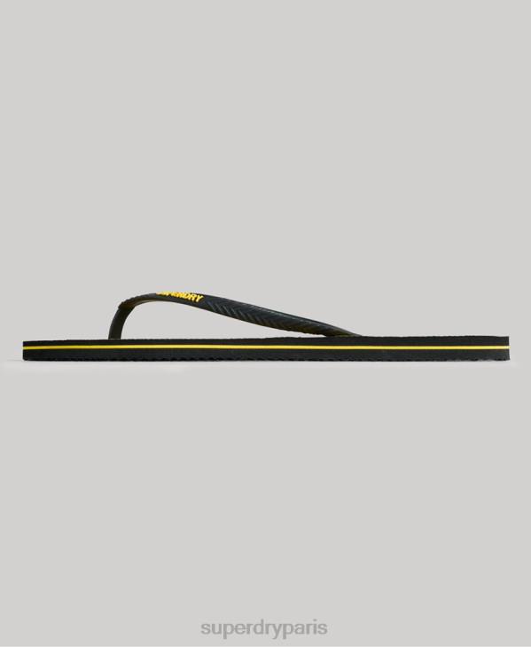 Superdry femmes tongs végétaliennes vintage D64Z4374 chaussures noir