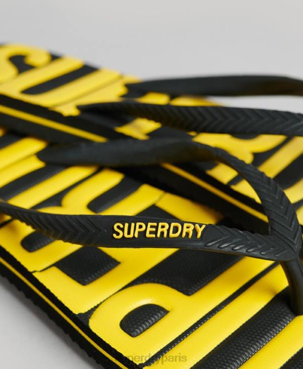 Superdry femmes tongs végétaliennes vintage D64Z4374 chaussures noir