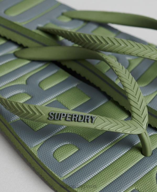 Superdry femmes tongs végétaliennes vintage D64Z4377 chaussures kaki