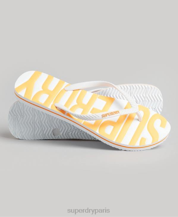 Superdry femmes tongs végétaliennes vintage D64Z4387 chaussures blanc
