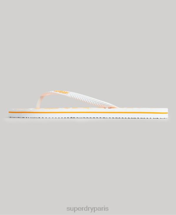 Superdry femmes tongs végétaliennes vintage D64Z4387 chaussures blanc