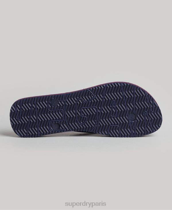 Superdry femmes tongs végétaliennes vintage D64Z4389 chaussures marine
