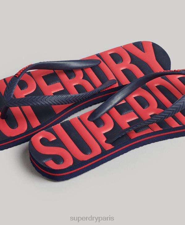 Superdry femmes tongs végétaliennes vintage D64Z4389 chaussures marine