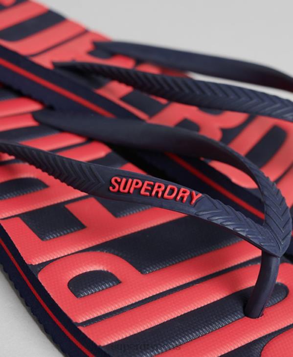 Superdry femmes tongs végétaliennes vintage D64Z4389 chaussures marine