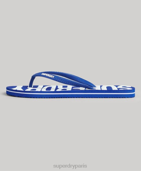 Superdry femmes tongs végétaliennes vintage D64Z4394 chaussures bleu