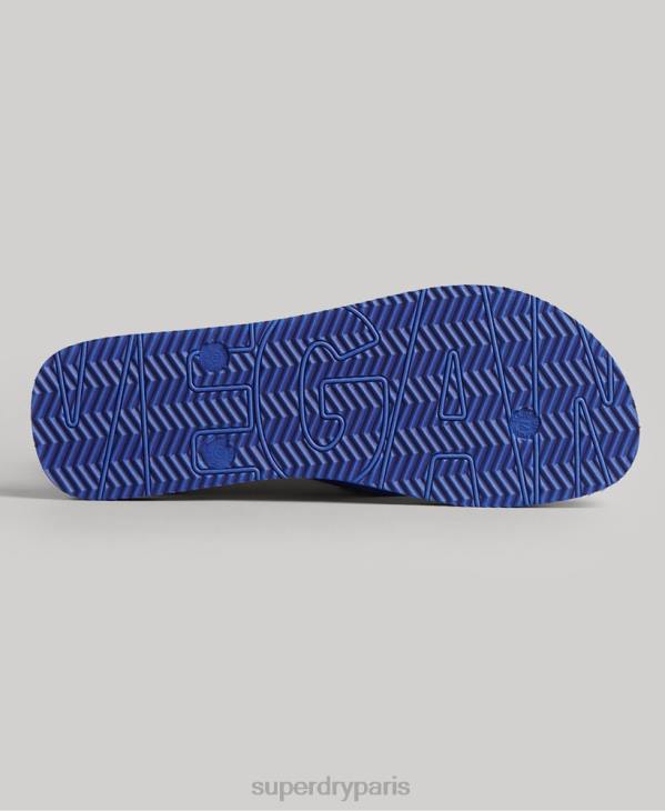 Superdry femmes tongs végétaliennes vintage D64Z4394 chaussures bleu