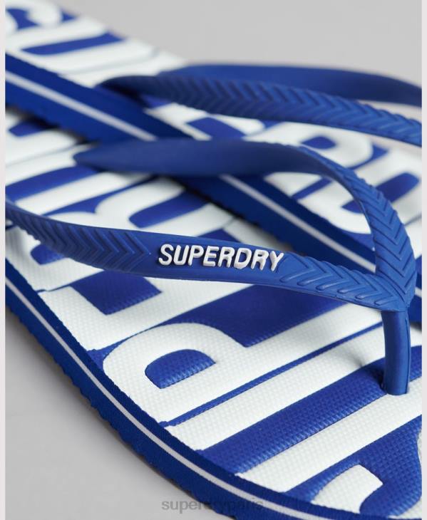 Superdry femmes tongs végétaliennes vintage D64Z4394 chaussures bleu