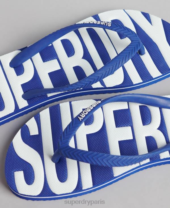Superdry femmes tongs végétaliennes vintage D64Z4394 chaussures bleu